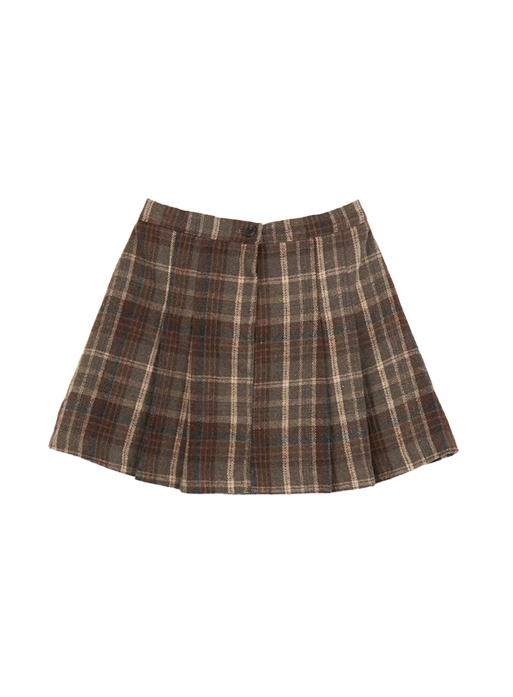 Checkered Pleated Winter Mini Skirt CJ513