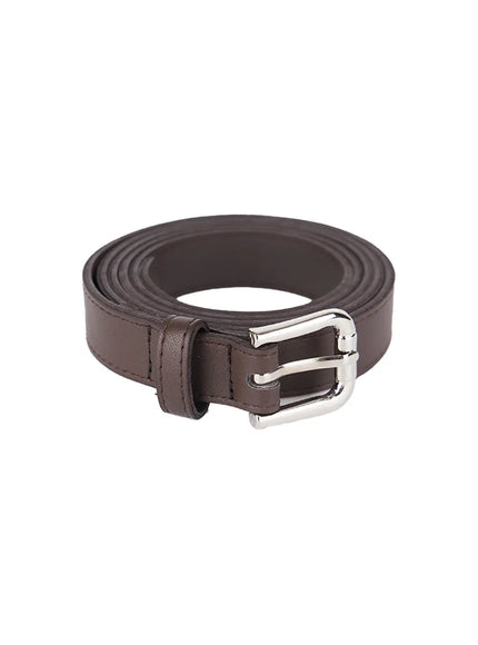 minimalist-red-faux-leather-belt-cl508 / Brown
