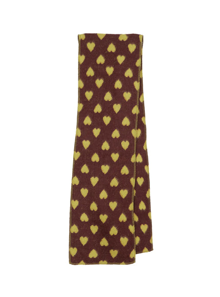 heart-knit-scarf-cn527 / Brown