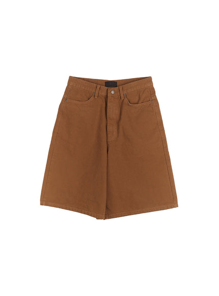 wide-fit-cotton-bermuda-shorts-cm517 / Dark beige