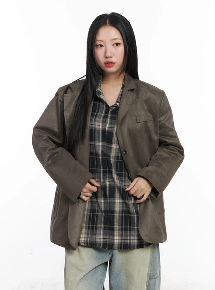 oversized-suede-jacket-cd529 / Dark beige
