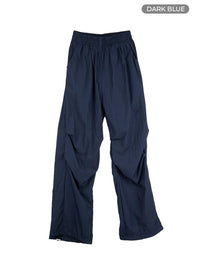banded-nylon-wide-fit-pants-cl404 / Dark blue