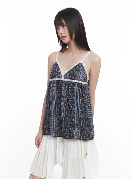 paisley-lace-cami-top-cu518 / Dark blue