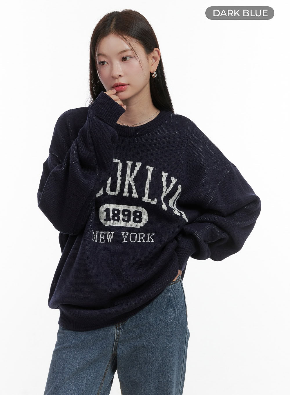 brooklyn-oversized-knit-sweater-oo416 / Dark blue