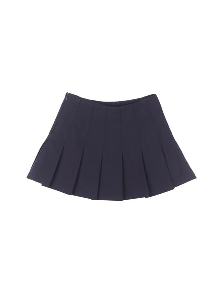 pleated-mini-skirt-cu517 / Dark blue