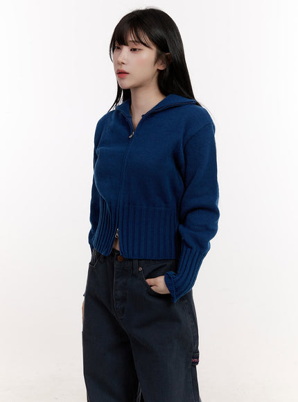 cozy-zip-up-sweater-cardigan-cj531 / Dark blue