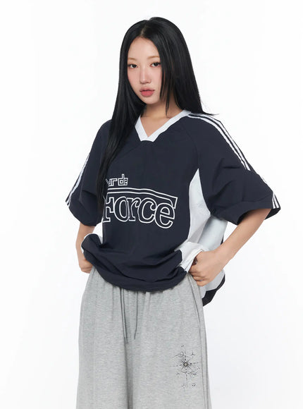 oversized-track-t-shirt-cy513 / Dark blue