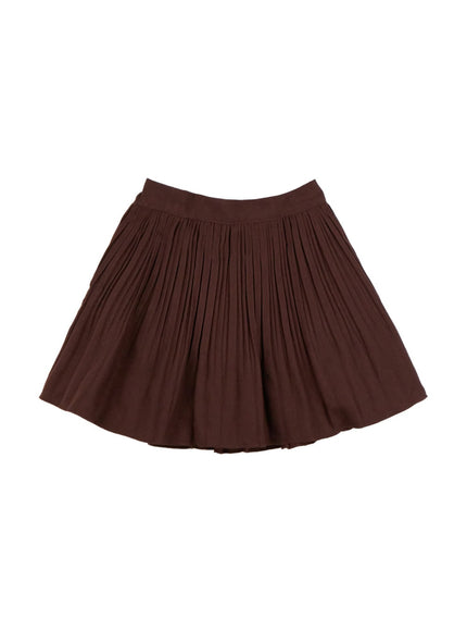 flare-fusion-mini-skirt-od403 / Dark brown