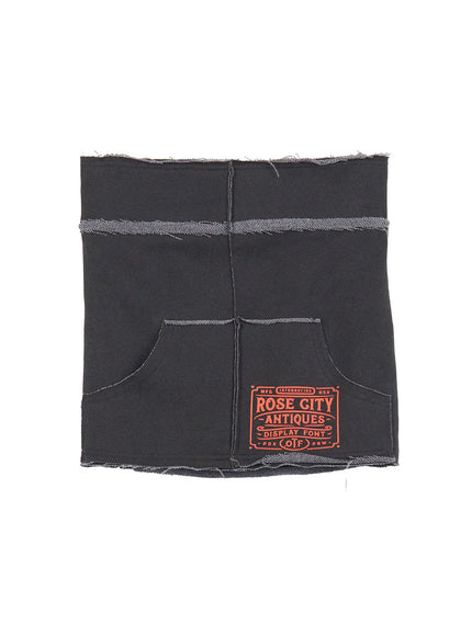 distressed-cotton-slim-fit-mini-skirt-cj507 / Dark gray