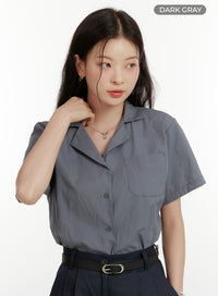 solid-collared-shirt-ou418 / Dark gray