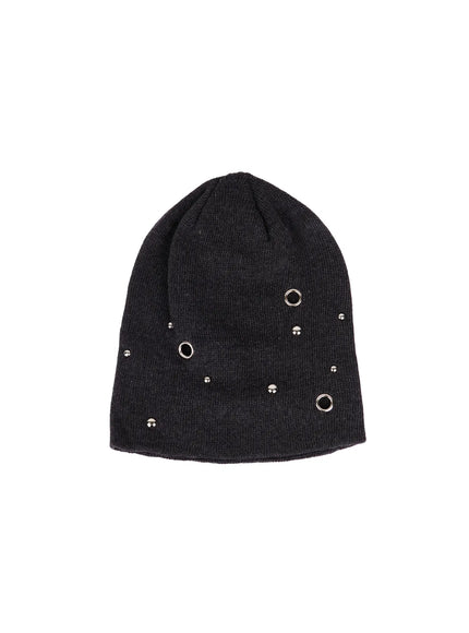 studded-rivet-beanie-cy519 / Dark gray