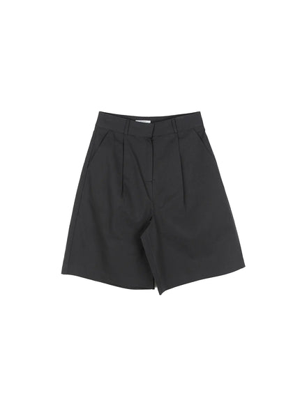 pintuck-wide-jorts-cg512 / Dark gray