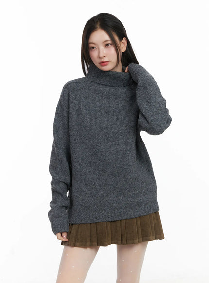 cozy-wool-turtleneck-knit-sweater-cj506 / Dark gray