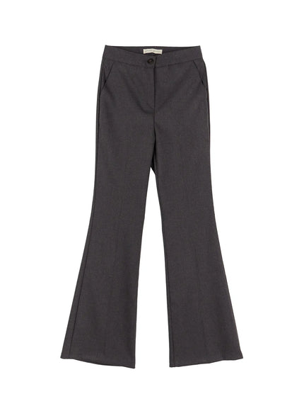fleece-lined-bootcut-pants-cd523 / Dark gray