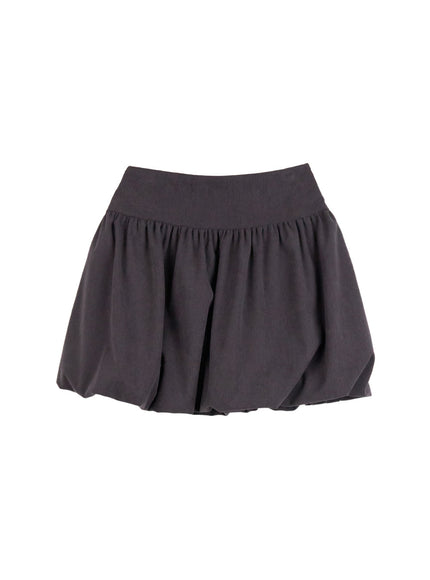 corduroy-solid-mini-skirt-cn412 / Dark gray