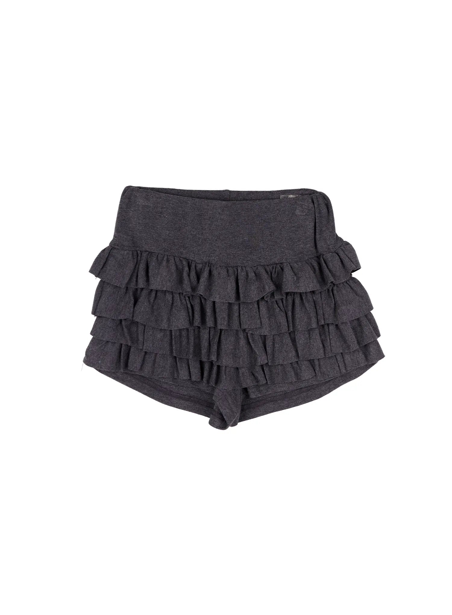 layered-ruffle-mini-skirt-cy508 / Dark gray