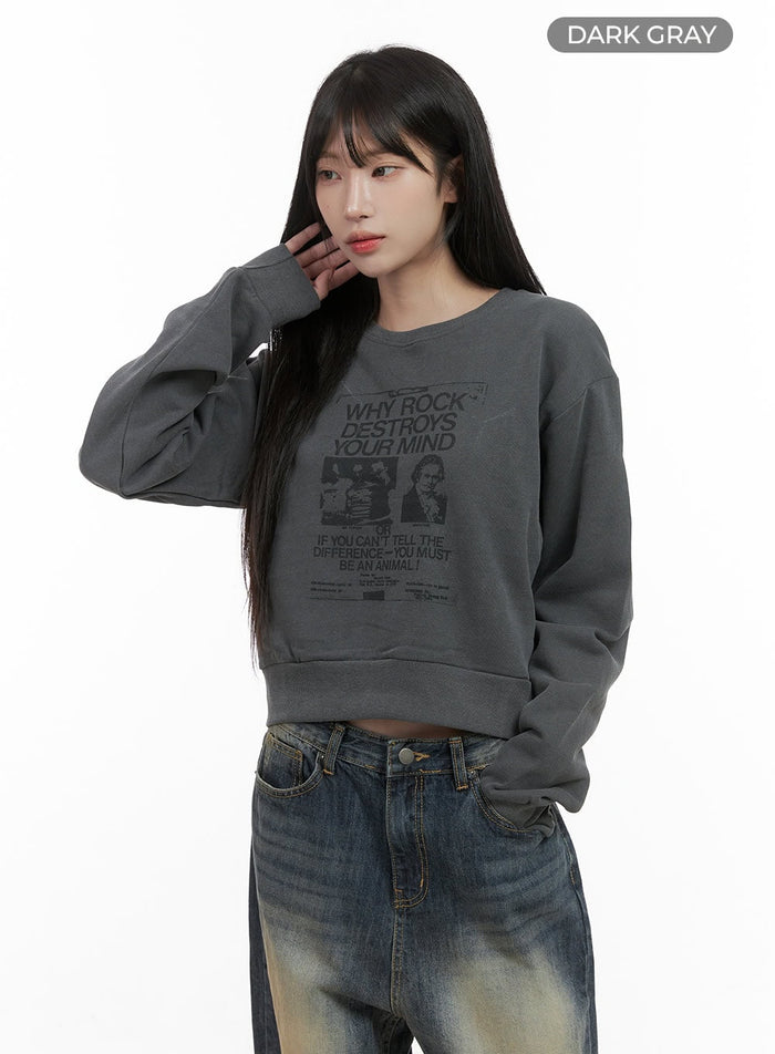 chic-cotton-graphic-pullover-cs413 / Dark gray