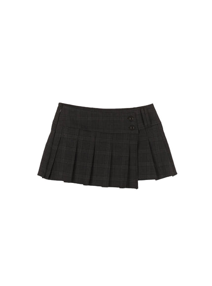 plaid-pleated-mini-skirt-cm528 / Dark gray