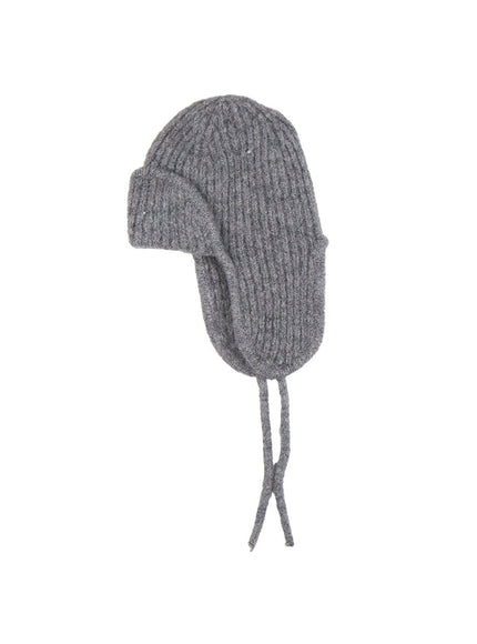 beanie-with-ear-flap-cd416 / Gray