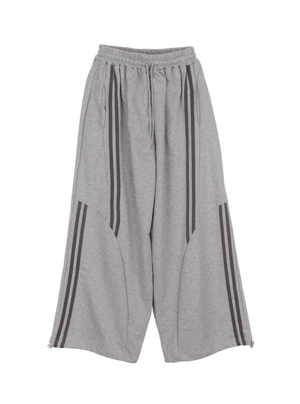 oversized-wide-leg-track-pants-cf510 / Gray
