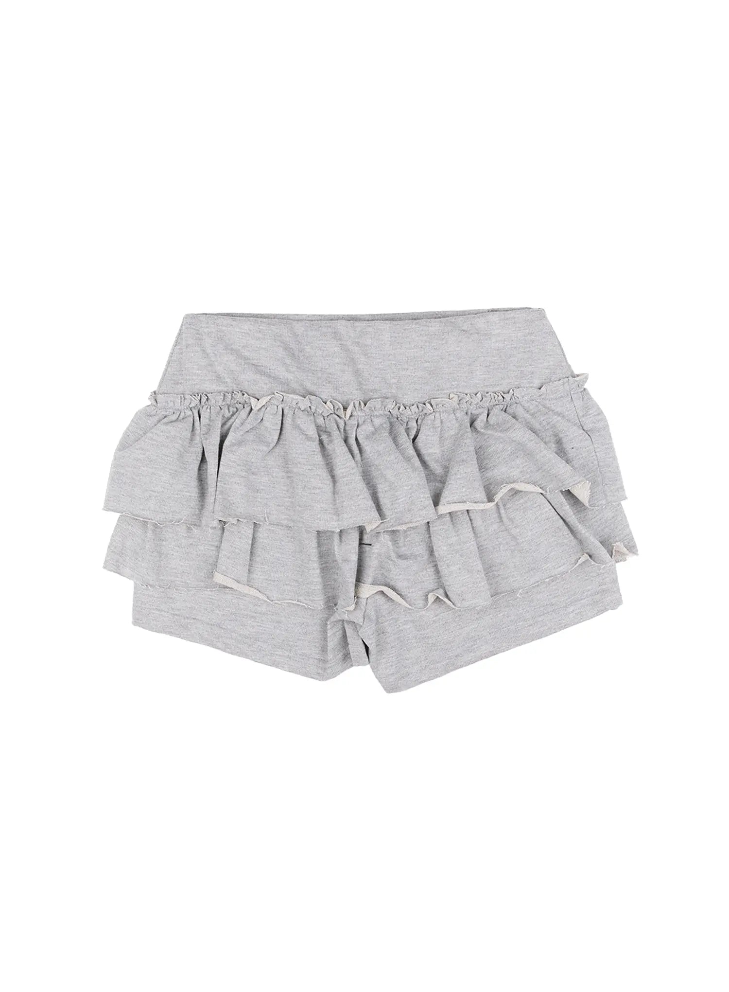 frill-ruffle-shorts-cu526 / Gray