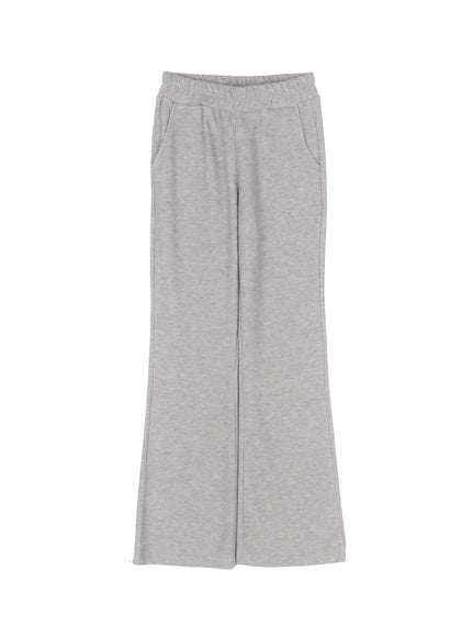casual-ribbed-bootcut-pants-co521 / Gray