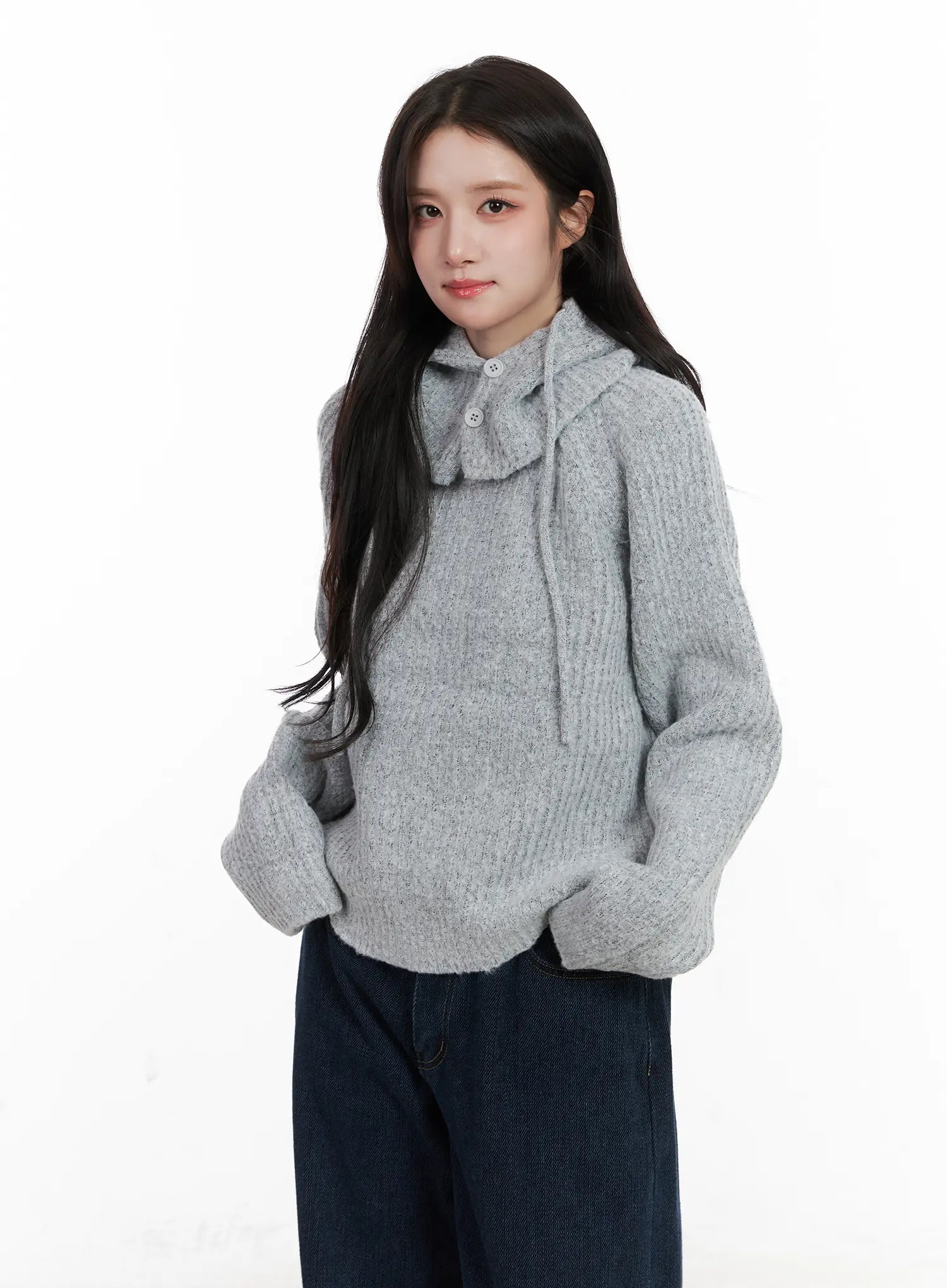 knit-balaclava-and-sweater-set-cn526 / Gray