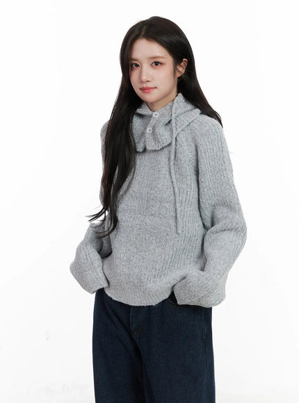 knit-balaclava-and-sweater-set-cn526 / Gray