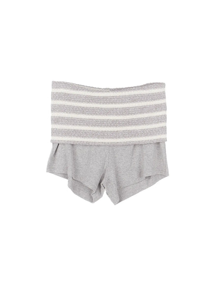 slim-fit-striped-shorts-cu516 / Gray