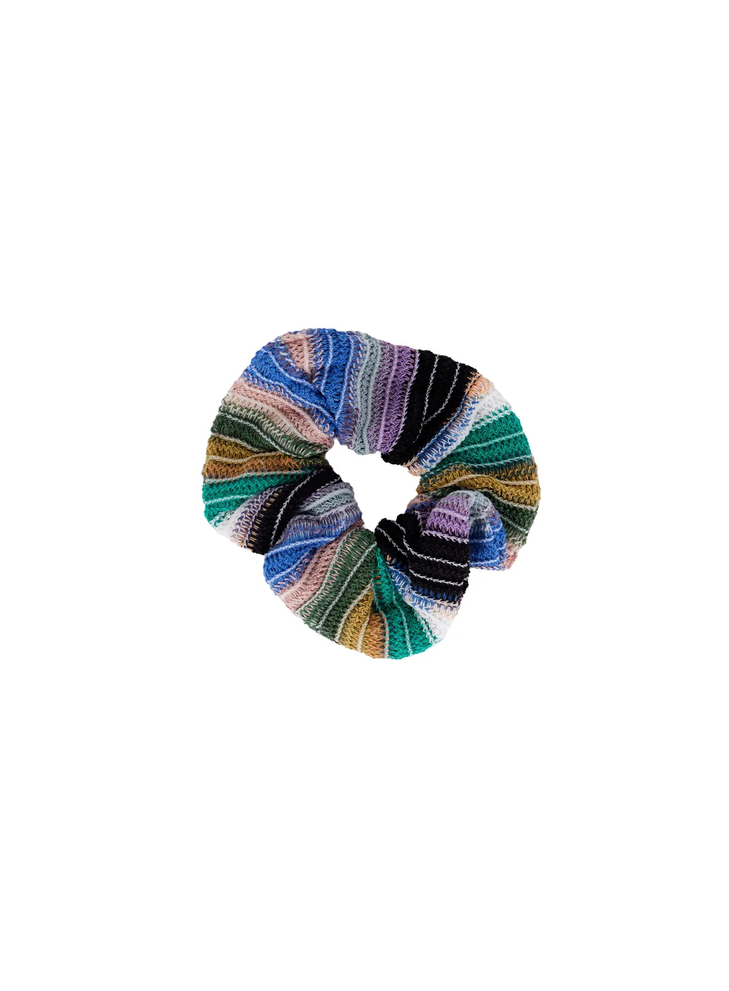 striped-knit-scrunchie-cy506 / Green