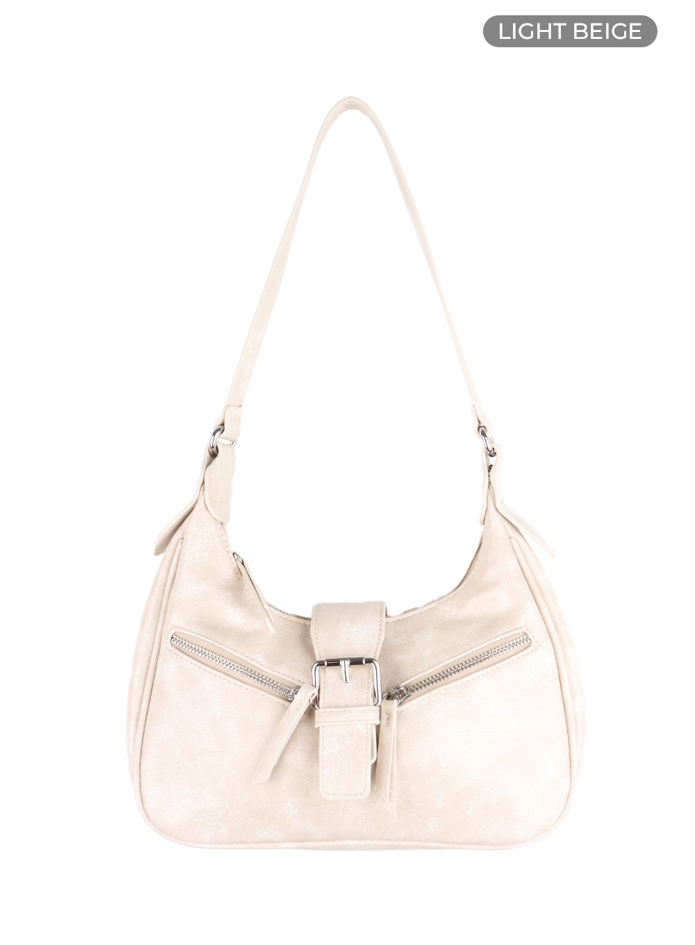 vintage-washed-faux-leather-shoulder-bag-ca403 / Light beige