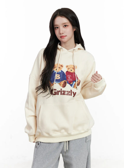graphic-hoodie-cn526 / Light beige
