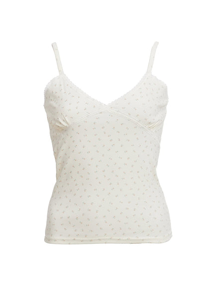 soft-floral-lace-cami-top-ia524 / Light beige