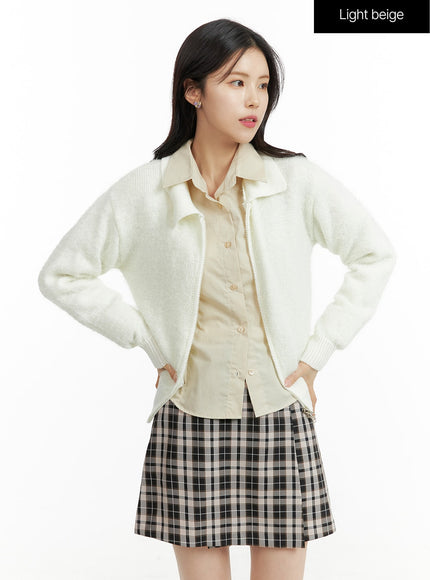 soft-collar-knit-sweater-of408 / Light beige