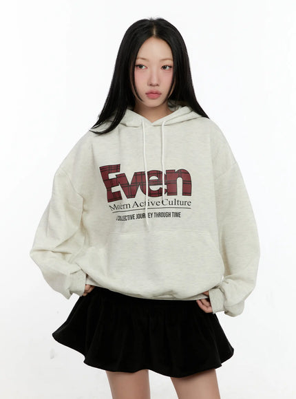 cozy-graphic-hoodie-cn506 / Light beige