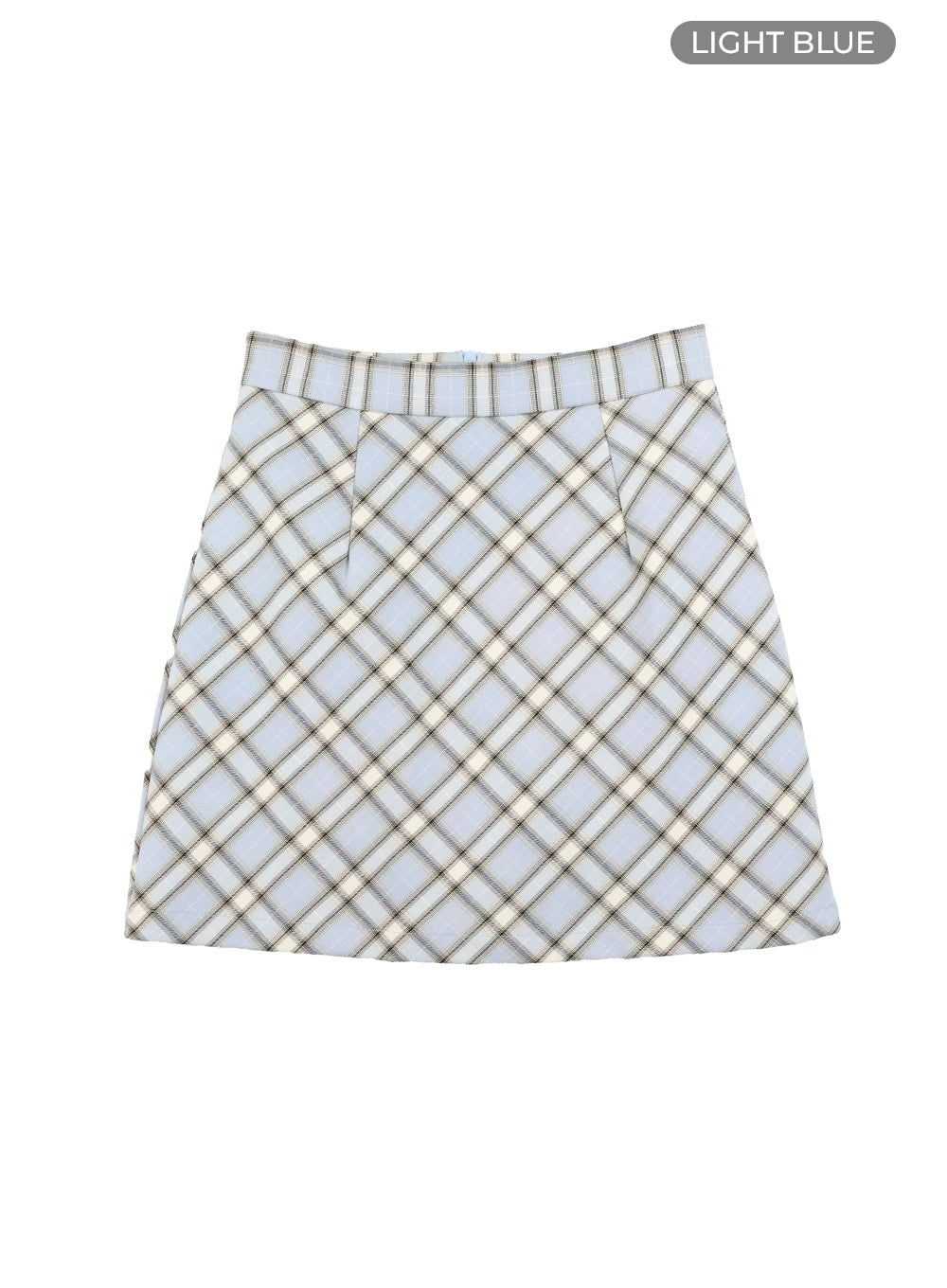 plaid-mini-skirt-oy413 / Light blue