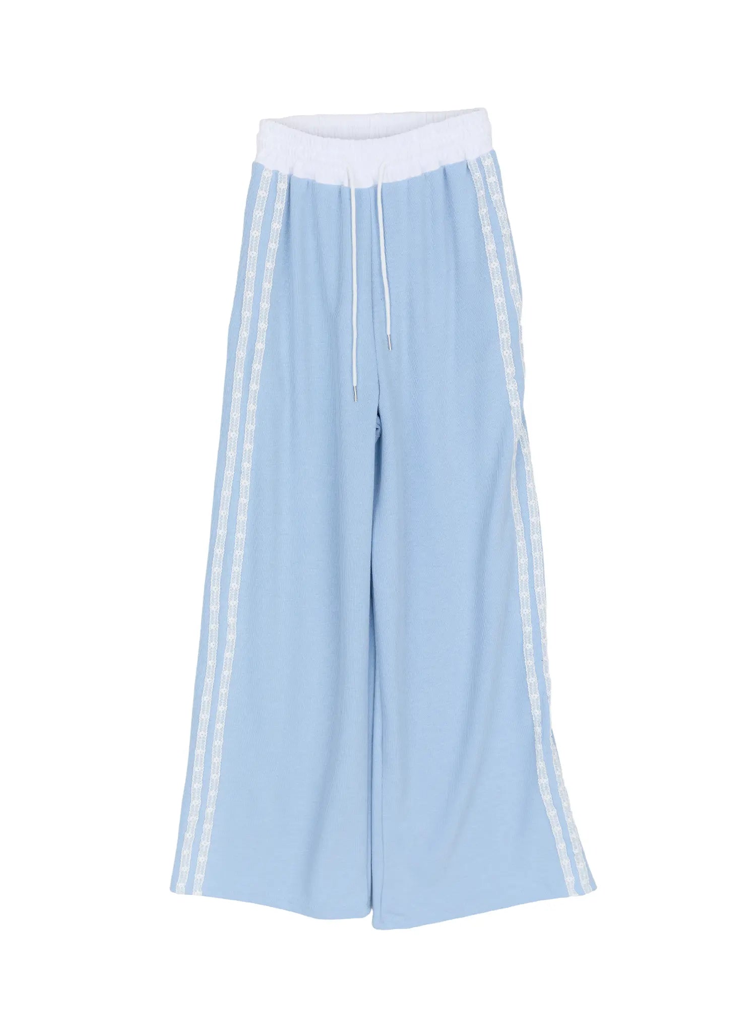 striped-lace-sweatpants-cm511 / Light blue