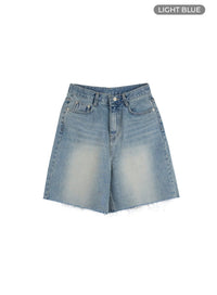 distressed-denim-shorts-cu420 / Light blue