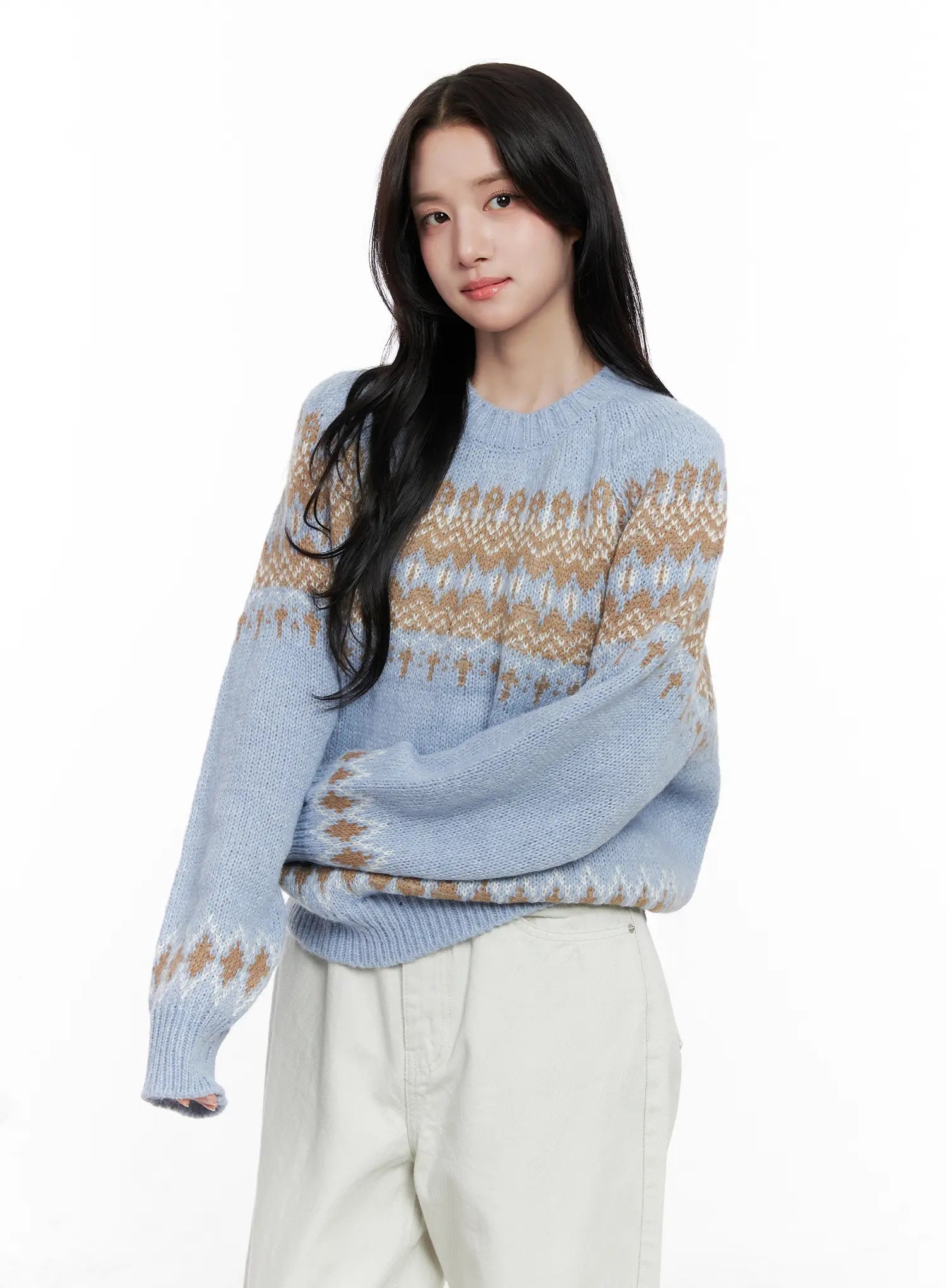nordic-knit-sweater-co522 / Light blue