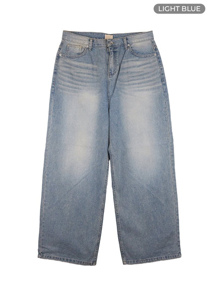 wide-fit-denim-washed-jeans-co410 / Light blue