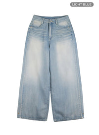 hem-snap-baggy-jeans-cl403 / Light blue