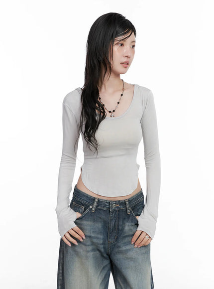 basic-slim-fit-hoodie-cs526 / Light gray