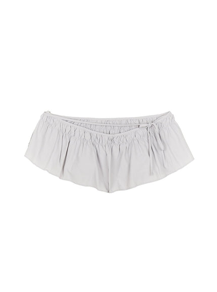 ribbon-wrap-flare-mini-skirt-cf525 / Light gray