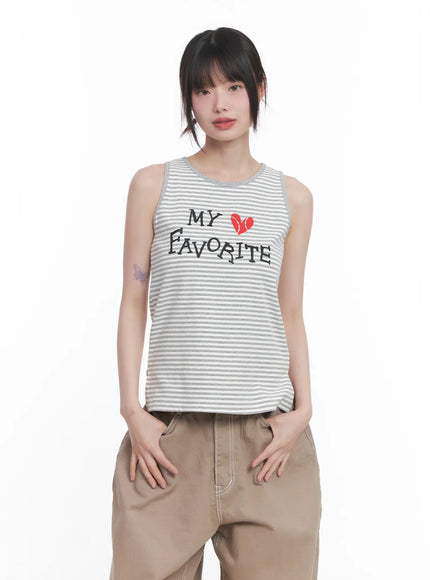 graphic-relaxed-fit-tank-top-cu518 / Light gray