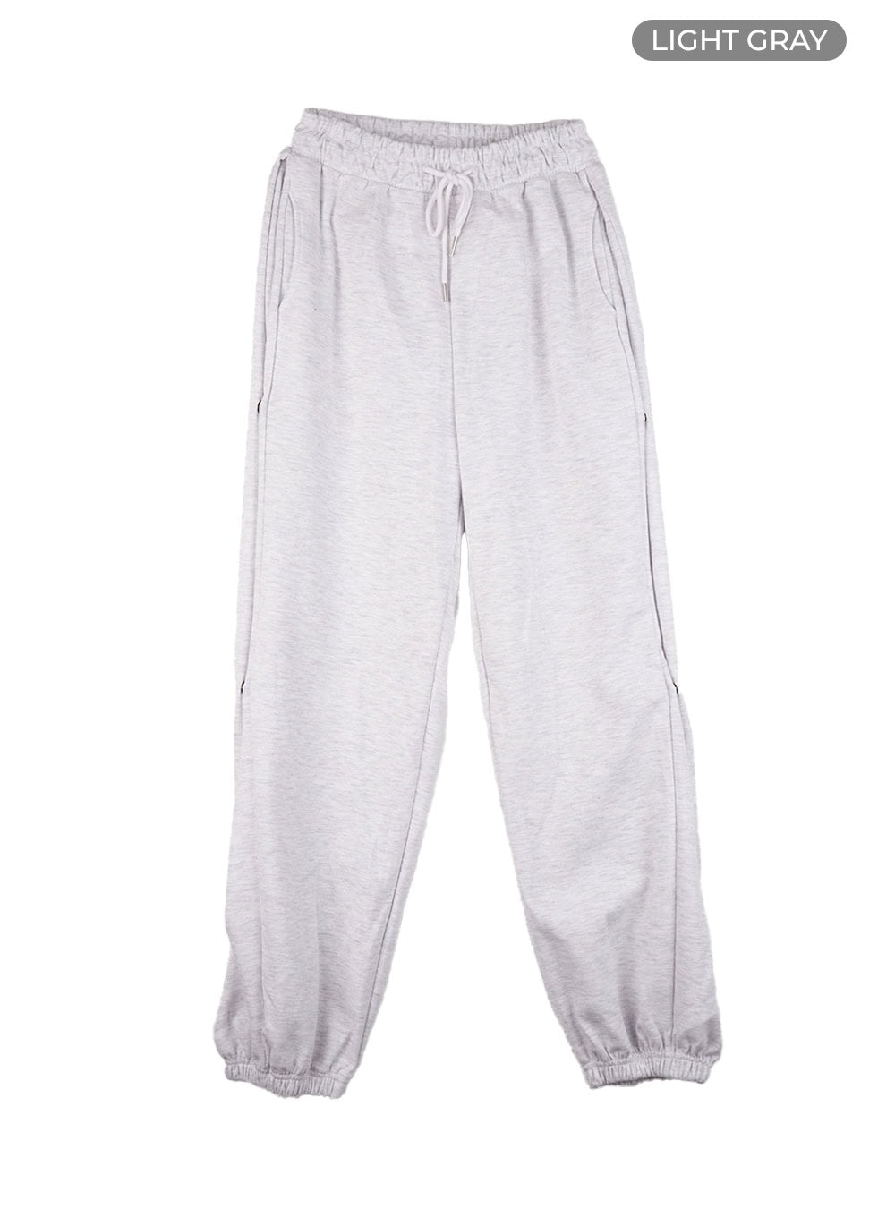 side-buttoned-wide-leg-sweatpants-cs424 / Light gray