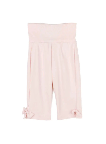 ribbed-hem-capri-pants-with-bow-detail-cy518 / Light pink
