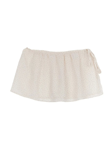 sheer-polda-dot-mini-wrap-skirt-cj530 / Light beige