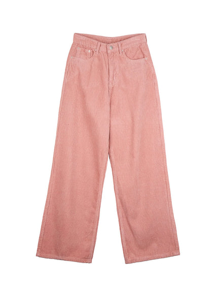 mid-rise-corduroy-wide-leg-pants-on422 / Pink