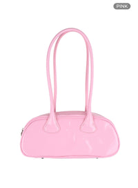 round-boston-metallic-shoulder-bag-oy409 / Pink