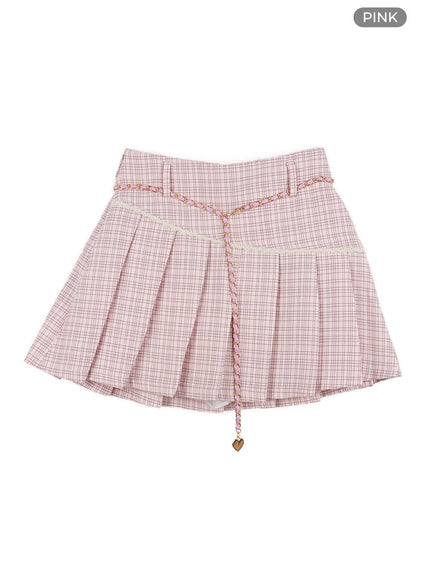 kpop-pleated-mini-skirt-og406 / Pink